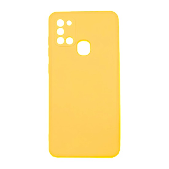 Silicone Case with Camera Shield for Samsung Galaxy A21s Yellow